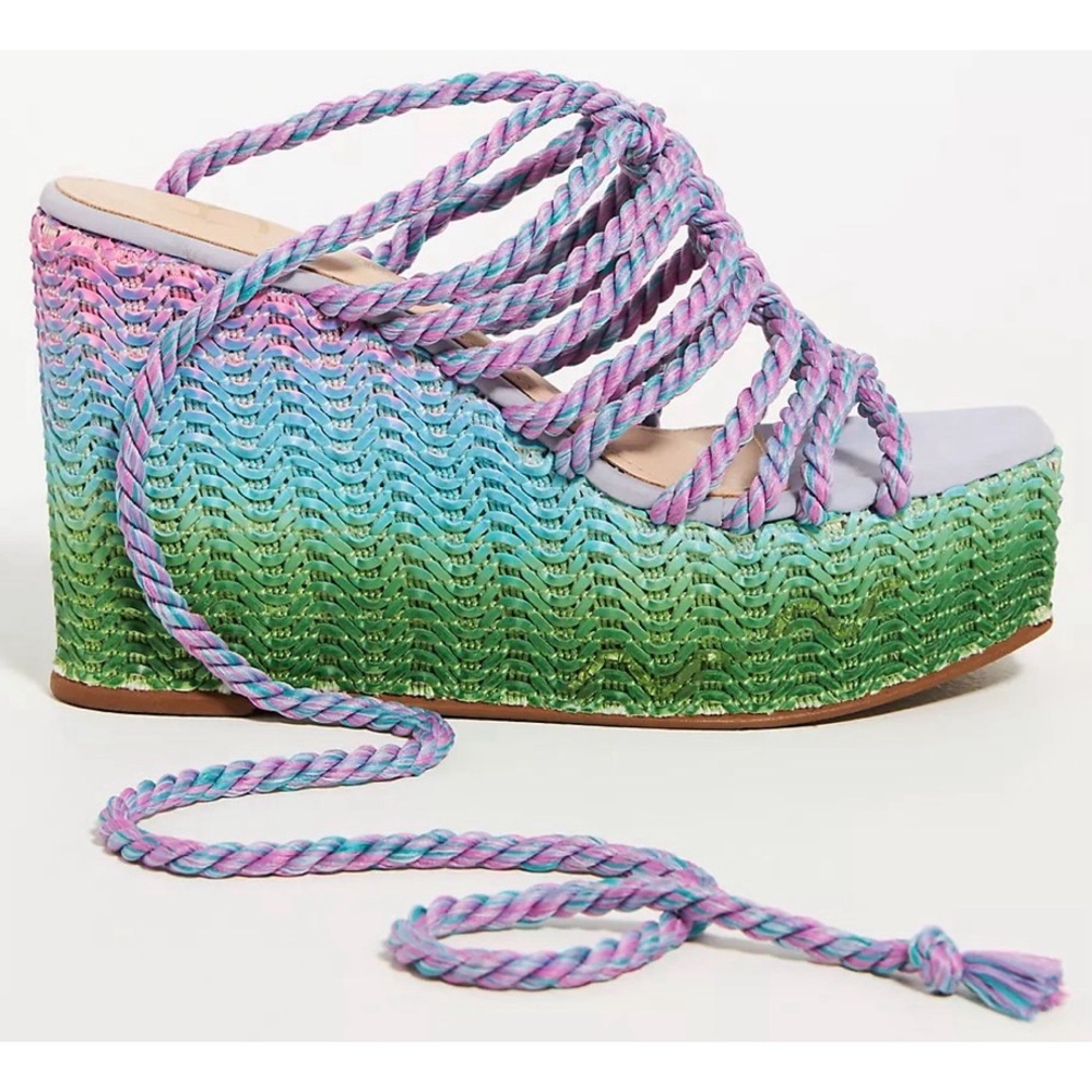 Anthropologie x Raphaella Booz Jute Wedge Sandals NWT SZ 9, 10 - Picture 2 of 14